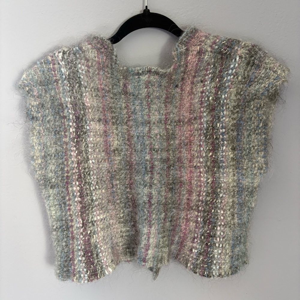 SOLD Vintage Bohemian Mohair Sweater Vest Top / Doen Christy Dawn Magnolia Pearl - Picture 5 of 6